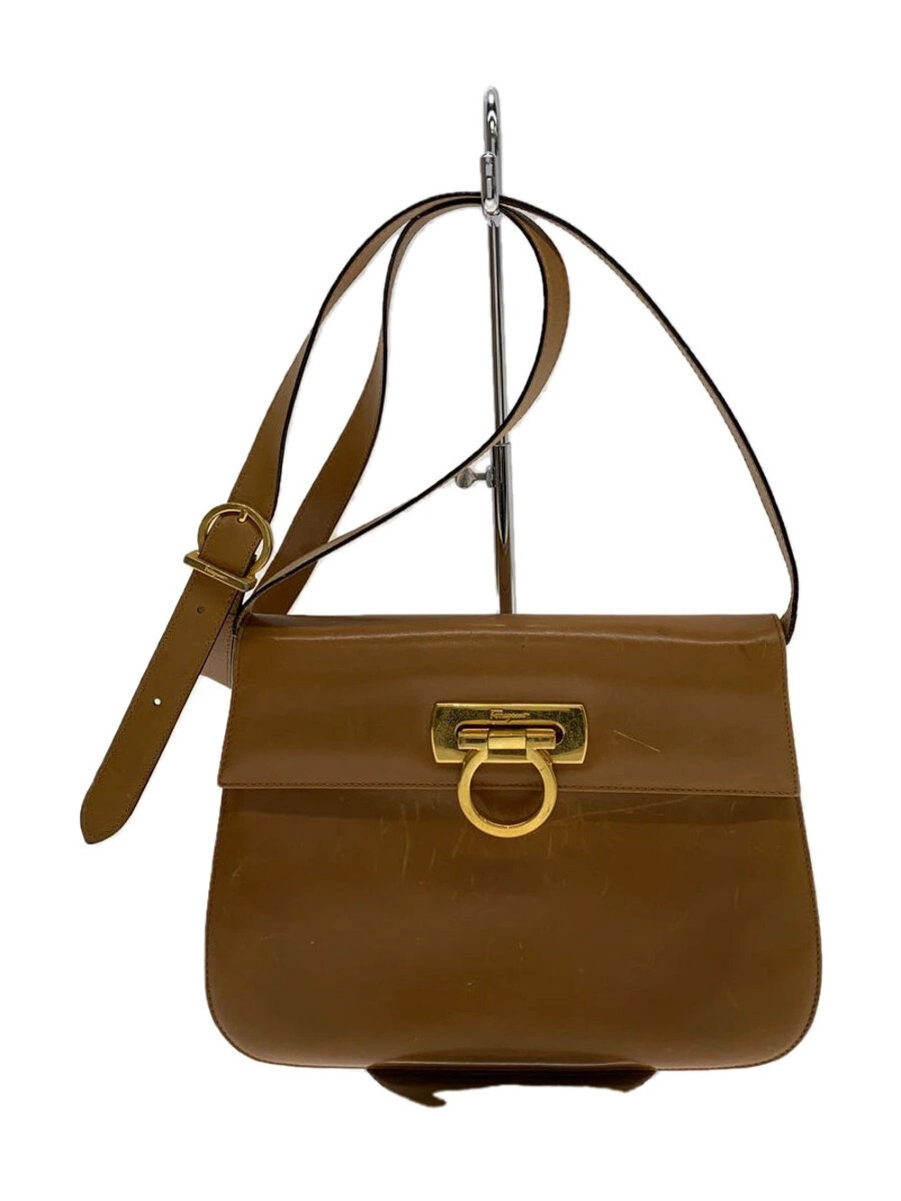 Salvatore Ferragamo Shoulder Bag Leather Camel Brown